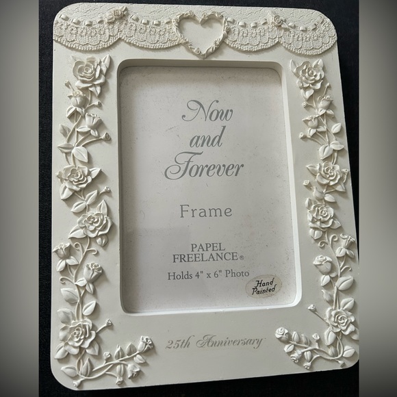 (2) Papel Freelance NowandForever 25th Wedding Anniversary 4x6 5x7 Picture Frame - Picture 2 of 10